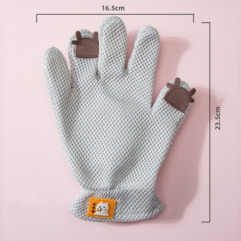 HKM-2067261 Double-sided Silicone Pet Bath Gloves with Cute Designs for Grooming and Shedding Control
