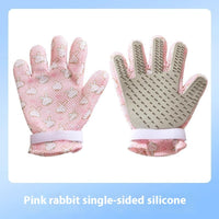 HKM-2067261 Double-sided Silicone Pet Bath Gloves with Cute Designs for Grooming and Shedding Control