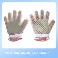 HKM-2067261 Double-sided Silicone Pet Bath Gloves with Cute Designs for Grooming and Shedding Control