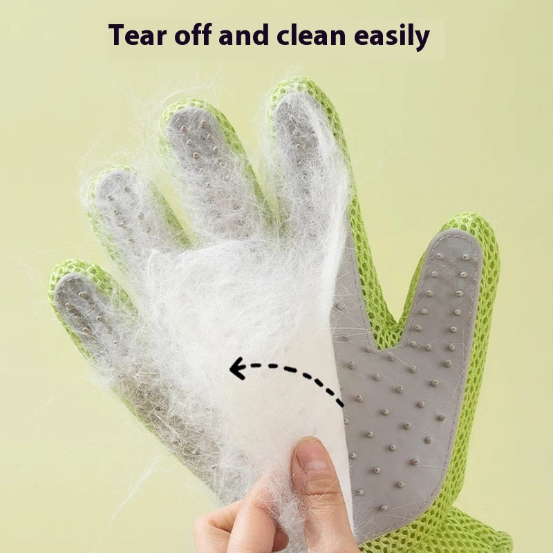 HKM-2067261 Double-sided Silicone Pet Bath Gloves with Cute Designs for Grooming and Shedding Control