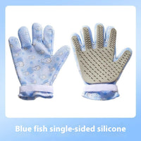 HKM-2067261 Double-sided Silicone Pet Bath Gloves with Cute Designs for Grooming and Shedding Control