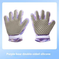 HKM-2067261 Double-sided Silicone Pet Bath Gloves with Cute Designs for Grooming and Shedding Control