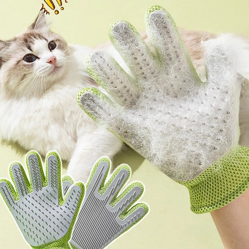 HKM-2067261 Double-sided Silicone Pet Bath Gloves with Cute Designs for Grooming and Shedding Control