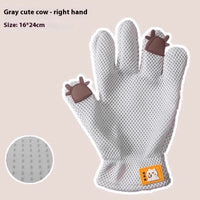 HKM-2067261 Double-sided Silicone Pet Bath Gloves with Cute Designs for Grooming and Shedding Control