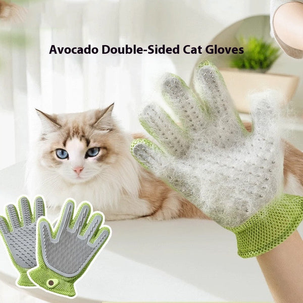 HKM-2067261 Double-sided Silicone Pet Bath Gloves with Cute Designs for Grooming and Shedding Control