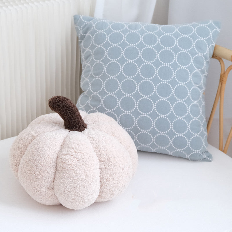 HKM-206739 Pumpkin-Shaped Plush Cushion in Dark Caramel, Cheese Yellow, or Beige Apricot - 35X20cm