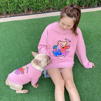 HKM-2067773 Soft Cotton Two-Legged Sweater for Cats and Small Dogs in Black, White, and Pink - Sizes S to 4XL