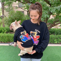 HKM-2067773 Soft Cotton Two-Legged Sweater for Cats and Small Dogs in Black, White, and Pink - Sizes S to 4XL