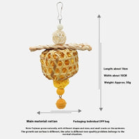 HKM-2068029 Bamboo Bird Toy with Natural Paper and Corn Husk Woven Elements