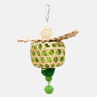HKM-2068029 Bamboo Bird Toy with Natural Paper and Corn Husk Woven Elements