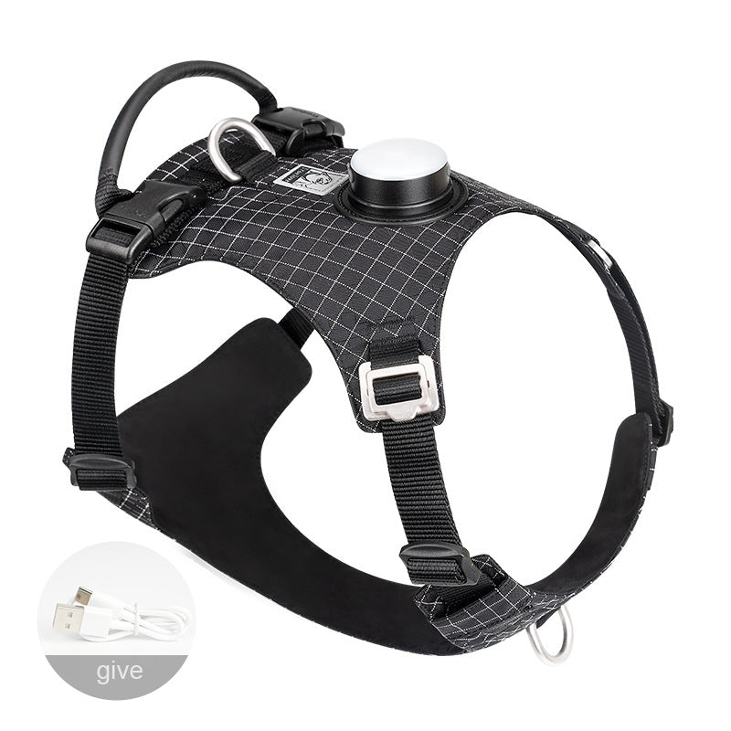 HKM-2068669 LED Dog Chest Harness with Traction for Outdoor Night Safety