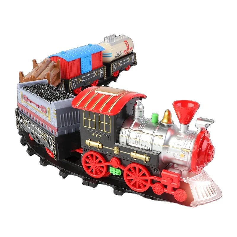 HKM-206867 Classic Battery Operated Adjustable Railway Train Set with Music and Lights