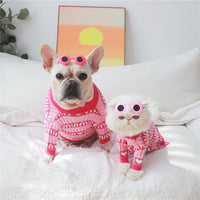 HKM-2069949 Cozy Pink Dog Sweater for Autumn and Winter, Casual Alphabet Design