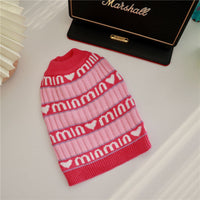 HKM-2069949 Cozy Pink Dog Sweater for Autumn and Winter, Casual Alphabet Design