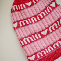 HKM-2069949 Cozy Pink Dog Sweater for Autumn and Winter, Casual Alphabet Design