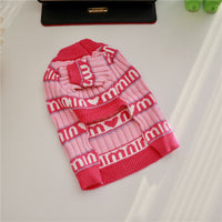 HKM-2069949 Cozy Pink Dog Sweater for Autumn and Winter, Casual Alphabet Design