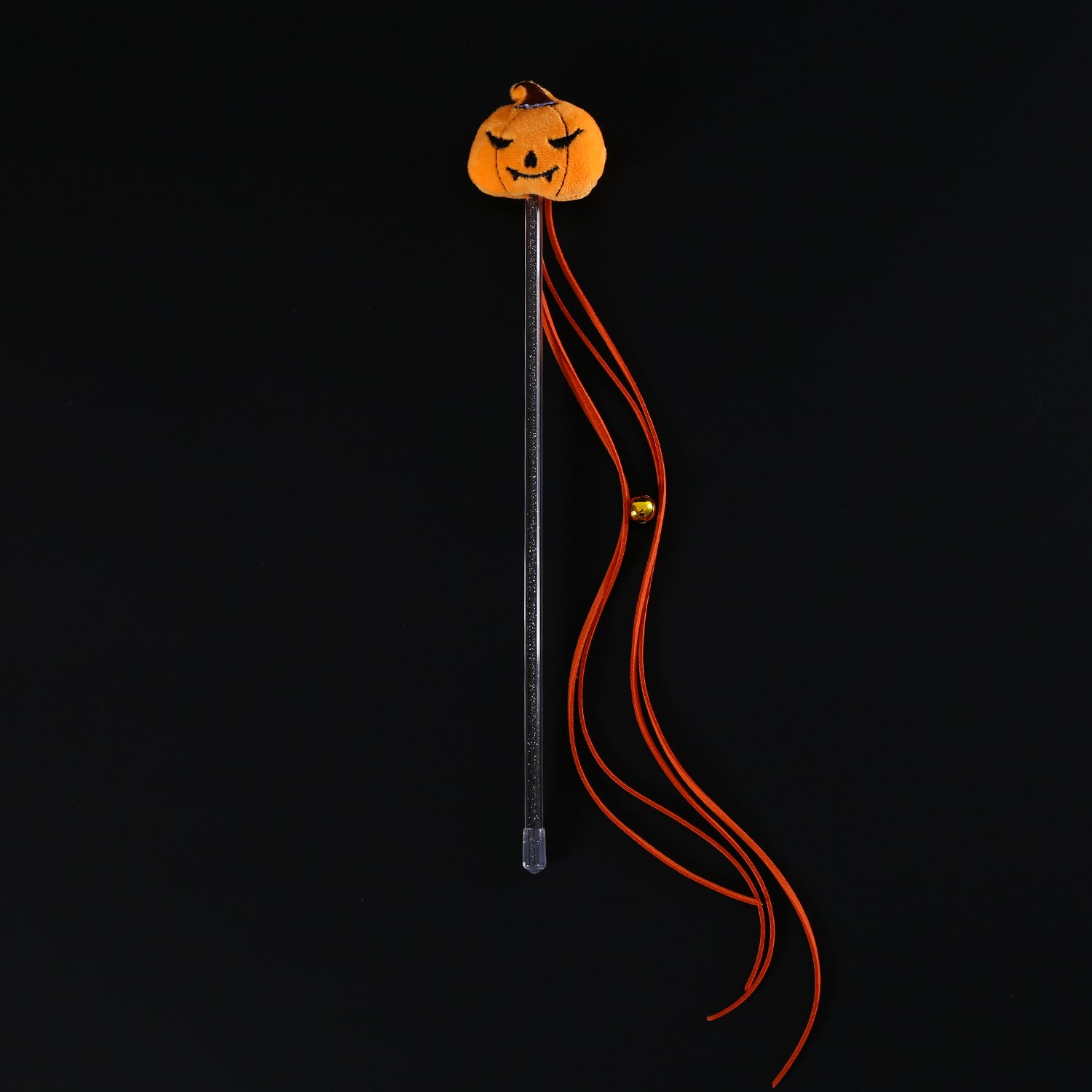 HKM-2070205 Interactive Plush Cat Teaser Stick with Halloween-themed Spider, Pumpkin, and Bat Designs