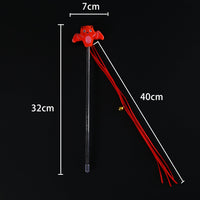 HKM-2070205 Interactive Plush Cat Teaser Stick with Halloween-themed Spider, Pumpkin, and Bat Designs