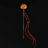 HKM-2070205 Interactive Plush Cat Teaser Stick with Halloween-themed Spider, Pumpkin, and Bat Designs