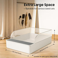 HKM-2070845 Open Cat Litter Box with High Sides and Anti-Splash Features, Removable Design for Easy Cleaning and Sand Leakage Prevention