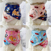 HKM-2072765 Reversible Shiba Inu Triangular Scarf for Small Dogs - Pink/Blue & Dark Blue/Pink Options