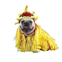 HKM-2073533 Pet Lion Dance Costume - Fleece Clothing for Chinese New Year, Sizes S-XL