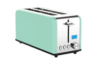 HKM-207507 Stainless Steel 4-Slice Long Slot Toaster with LCD Timer Display