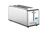 HKM-207507 Stainless Steel 4-Slice Long Slot Toaster with LCD Timer Display