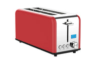 HKM-207507 Stainless Steel 4-Slice Long Slot Toaster with LCD Timer Display