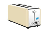 HKM-207507 Stainless Steel 4-Slice Long Slot Toaster with LCD Timer Display