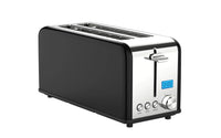HKM-207507 Stainless Steel 4-Slice Long Slot Toaster with LCD Timer Display