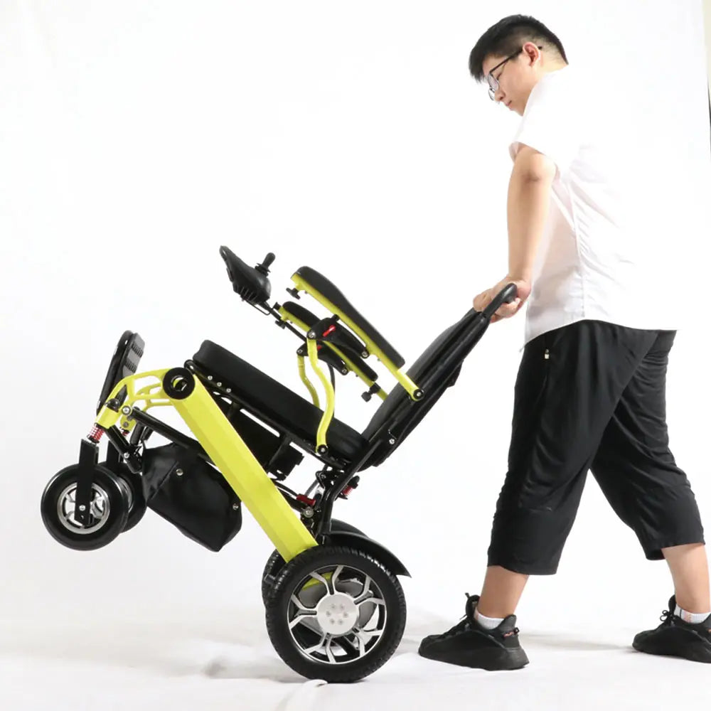 HKM-207635 Intelligent Electric Scooter Wheelchair with Controller, 6 km/h Speed, 20 km Range, Aluminum Alloy Frame, Yellow