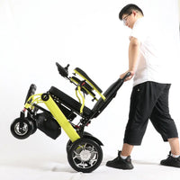 HKM-207635 Intelligent Electric Scooter Wheelchair with Controller, 6 km/h Speed, 20 km Range, Aluminum Alloy Frame, Yellow