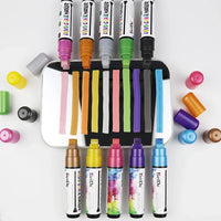 HKM-207891 10mm Flat Tip Neon Dry Erase Liquid Chalk Marker - Water-Based, 8 Colours, Reusable, Safe for Skin