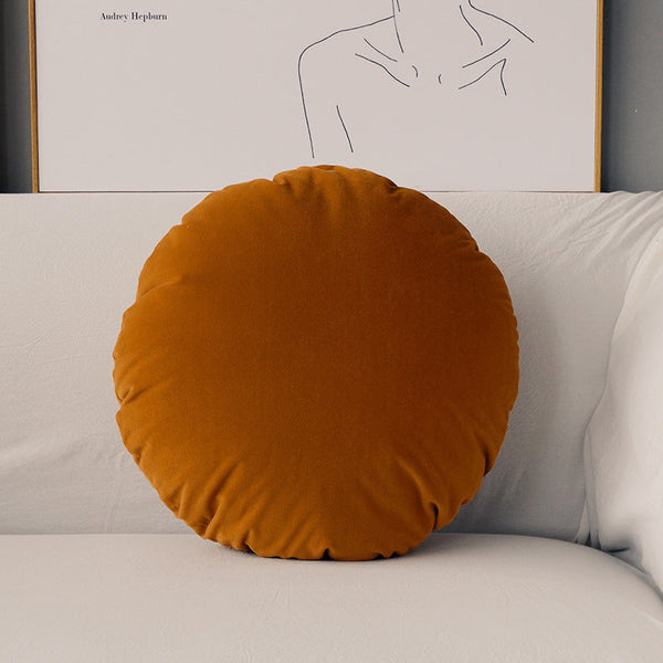 HKM-207891 Orange Houndstooth Designer Pillow with Tassels - Modern Minimalist Nordic Cushion