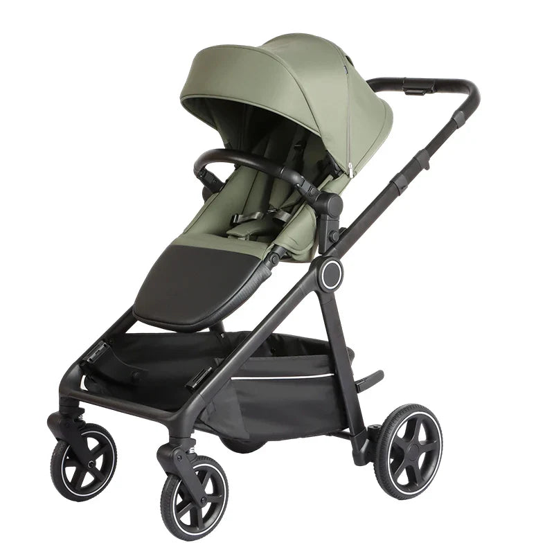 HKM-207955 Luxury 3-in-1 Double Stroller Newborn Baby Stroller with One-Hand Adjustable Backrest and Double Seat Capability