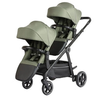 HKM-207955 Luxury 3-in-1 Double Stroller Newborn Baby Stroller with One-Hand Adjustable Backrest and Double Seat Capability