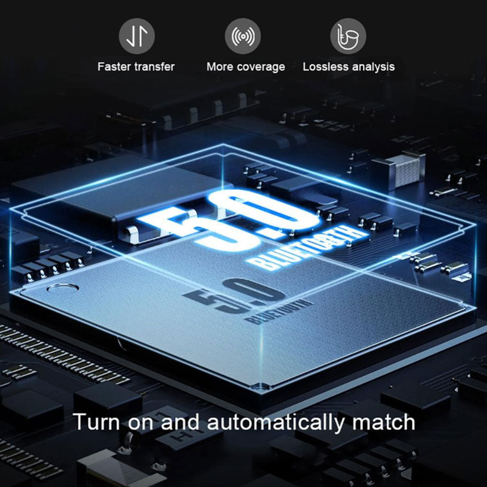 HKM-207955 Wireless Bluetooth Headset with Voice Control and Multi-Point Connection - Stereo Hanging Ear Design