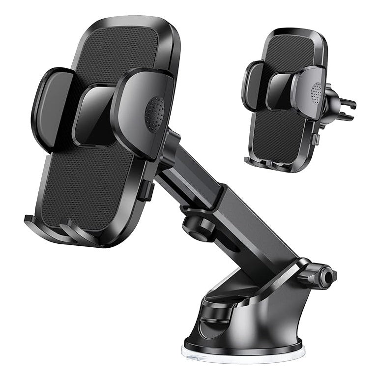 HKM-208019 4-in-1 Universal Car Phone Holder with Sturdy Suction Cup Base and 360-Degree Rotatable Arm