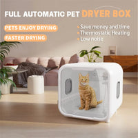 HKM-208019 Pet Hair Drying Box - Low Noise Automatic Dryer for Cats and Dogs, Eco-Friendly Plastic, 220V, 8.2Kg, Large Capacity