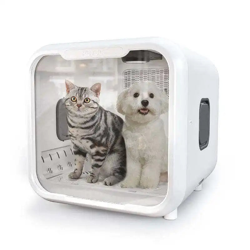 HKM-208019 Pet Hair Drying Box - Low Noise Automatic Dryer for Cats and Dogs, Eco-Friendly Plastic, 220V, 8.2Kg, Large Capacity