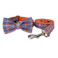 HKM-2082877 Stylish Orange Mesh Dog Collar with Alloy Buckle and Bow Accent