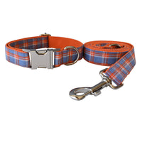 HKM-2082877 Stylish Orange Mesh Dog Collar with Alloy Buckle and Bow Accent