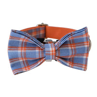 HKM-2082877 Stylish Orange Mesh Dog Collar with Alloy Buckle and Bow Accent