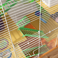 HKM-2084541 5-Tier Portable Hamster Cage with Exercise Wheel, Tubes, and Accessories in Orange