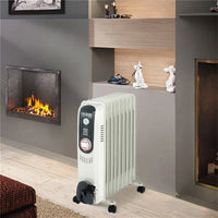 HKM-208531 Portable Electric Oil Heater with Adjustable Thermostat and Overheat Protection, 1000-3000W for Indoor Use