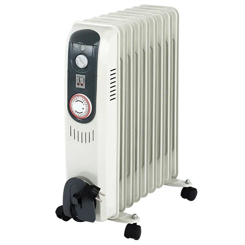HKM-208531 Portable Electric Oil Heater with Adjustable Thermostat and Overheat Protection, 1000-3000W for Indoor Use