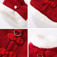 HKM-2085437 Cozy Cotton Winter Dog Outfit for Small Dogs - Chinese New Year Style Clothing