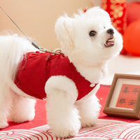 HKM-2085437 Cozy Cotton Winter Dog Outfit for Small Dogs - Chinese New Year Style Clothing