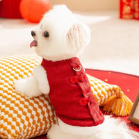 HKM-2085437 Cozy Cotton Winter Dog Outfit for Small Dogs - Chinese New Year Style Clothing